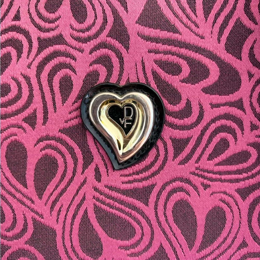 Diane Von Furstenberg Elegant Pink Heart Pattern Tote Bag or Computer Bag